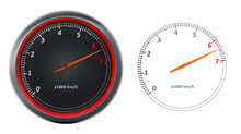 RPM Meters Isolated On Transparent Background. 3D Illustration