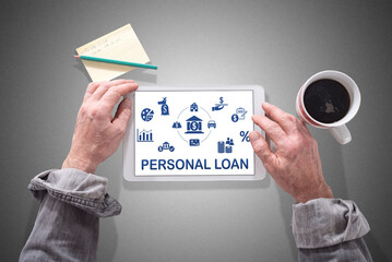 Poster - Personal loan concept on a tablet