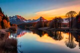 Fototapeta Morze - sunrise in the mountains GENERATIVE AI TOOLS
