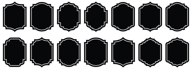 Set of vintage frames and labels vector illustration isolated on white