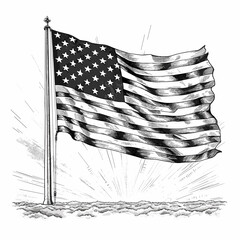 American Flag Stars Stripes American flag show vector illustration