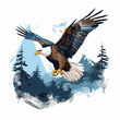 Eagle Freedom Sky American Bald Eagle soaring h vector illustration