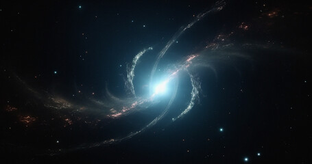 Wall Mural - solar system, wormhole and galaxy space spiral in dark sky for astrology, black hole or universe sci