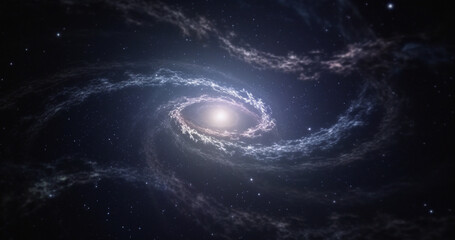 Wall Mural - black hole, vortex and universe space spiral in dark sky for astrology, solar system and science res