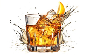 Poster - cocktail in glass isolated on white background. Generated by AI.