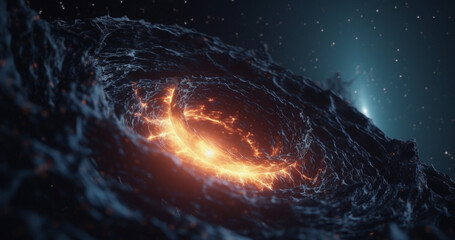 Wall Mural - asteroid, meteorite and debris in space from explosion, apocalypse and armageddon danger in dark sky