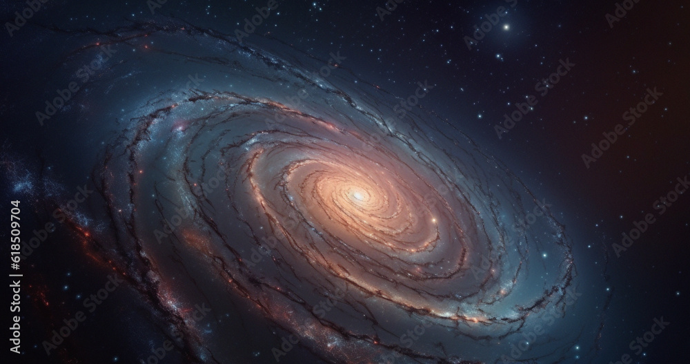 Solar system, wormhole and universe space spiral in dark sky for ...