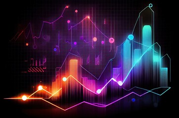Poster - Raindbow Business Charts Backdrop Generative AI