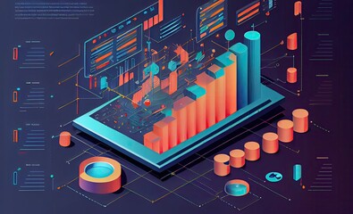 Poster - Analytics Economic Data Background Generative AI