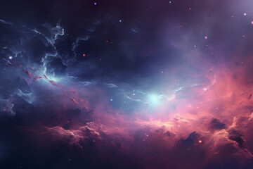 Wall Mural - nebula galaxy night sky background banner or wallpaper