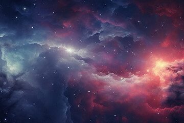 Nebula galaxy night sky background banner or wallpaper