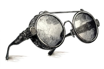 Poster - vintage sunglasses. Generated by AI.