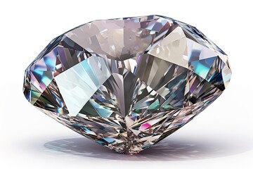 Poster - diamond cut isolated on white background. Generated by AI