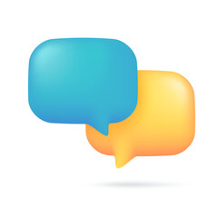 Poster - 3D text box. Speech bubble dialogue comic style.
