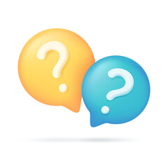 Poster - 3d text box. Speech bubble dialog dialogue. questions and answers