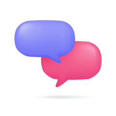 Poster - 3d speech bubbles social media chat message box dialogue sign