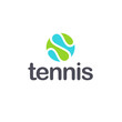 Vector logo design template. Abstract tennis icon.