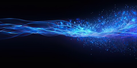 abstract digital blue light beams on black background stock, abstract background of blue lights and 