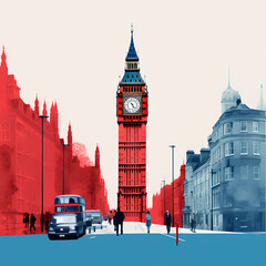 Wall Mural - Illustration of the beautiful city of London. United Kingdom