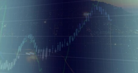 Poster - Animation of multiple graphs with changing numbers over time-lapse of moving vehicles on street