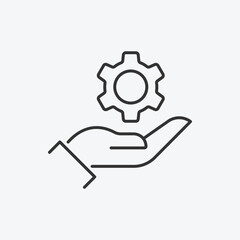 Poster - Innovation vector icon. Management line icon. Business Management outline icon. Vector icon related to business process, team work and human resource management. 