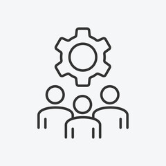 Poster - Staffing vector icon. Management line icon. Business Management outline icon. Vector icon related to business process, team work and human resource management. 