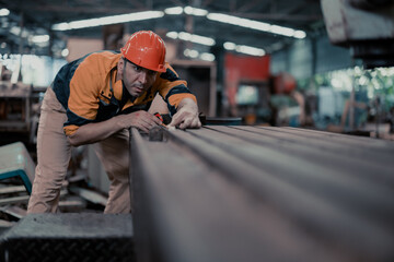 Wall Mural - Engineering technician virtually examine the quality of workpieces, equipment, materials, and engines. Inspect the tool for wear, disorder, damage, or faults. Monitoring and reporting to supervisors.