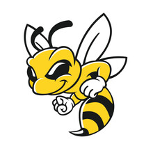 Bee Vector Art Illustration Flying Bee Cartoon Design