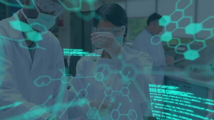 Poster - Animation of scientific data processing over diverse scientists in laboratory