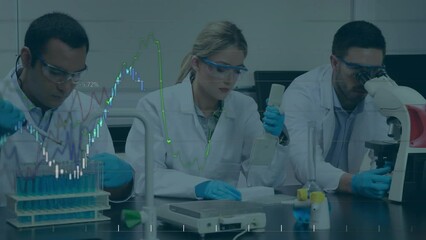 Poster - Animation of scientific data processing over diverse scientists in laboratory