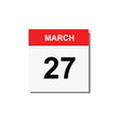 calender icon, 27 march icon with white background