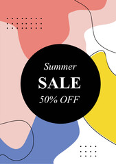 Wall Mural - Hand drawn Waves Summer design