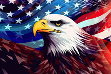 Graphic Of Eagle Head American Icon Logo Design Template.AI Generated