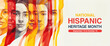 National Hispanic heritage month. Spanish culture celebration. Banner with copy space.