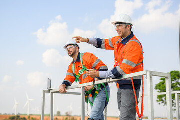 Engineer working with confident. Worker outdoor working. Mega project construction.