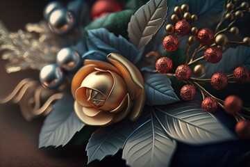 Aufkleber - Christmas decorations .generated by AI.