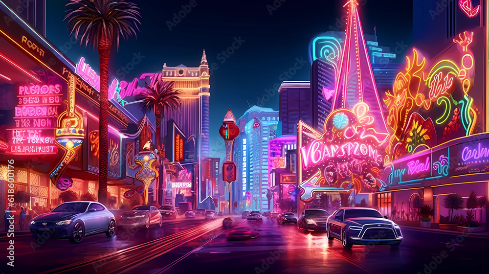 Illustration of entertainment and gambling in the casino city Stock  Illustration | Adobe Stock