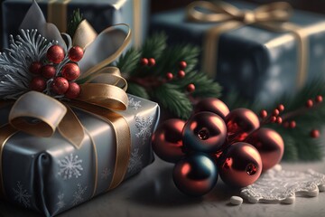 Poster - holiday christmas background .generated by Ai.