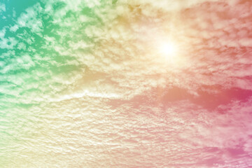 Wall Mural - Sky and cloud background with a pastel color. Sky cloud background with a pastel colored gradient. Sky and cloud background and pastel fantasy color.