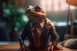 Frog in a suit. Generative AI