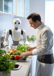 Ein Roboter unterstützt beim kochen, Generative AI