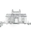 Gateway of india, Mumbai Bombay, famous historical icon illustration