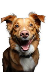 Canvas Print - Cute and happy dog ​​on transparent background, generative ai