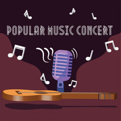 Poster - Colored popular music concert brochure Vector