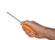 a screwdriver in a male hand