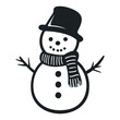 © Crazy Dark Queen - Snowman outline icon. Minimalism Vector illustration. EPS 10