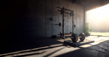 Gym. Healthy lifestyle. barbells for champions. AI generated