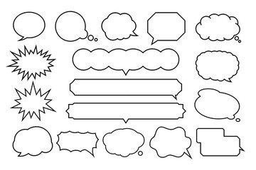Poster - set transparent background chat bubbles, chat design illustration.