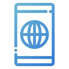 Poster - mobile network icon in line gradient style