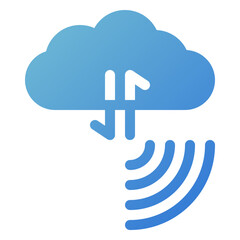 Sticker - cloud data icon in gradient style